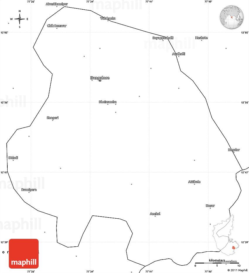 Bangalore overzichtskaart