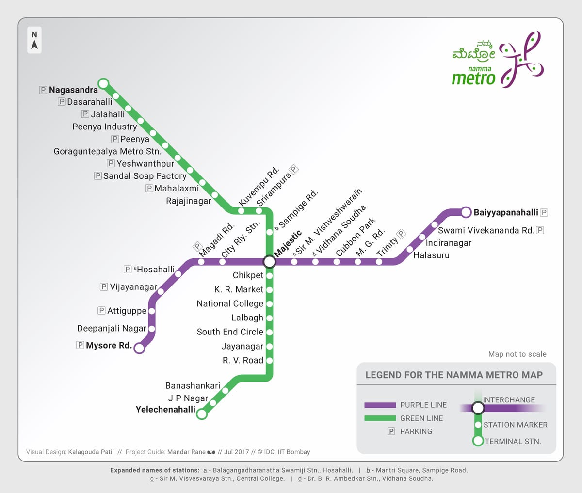 metro kaart van Bangalore