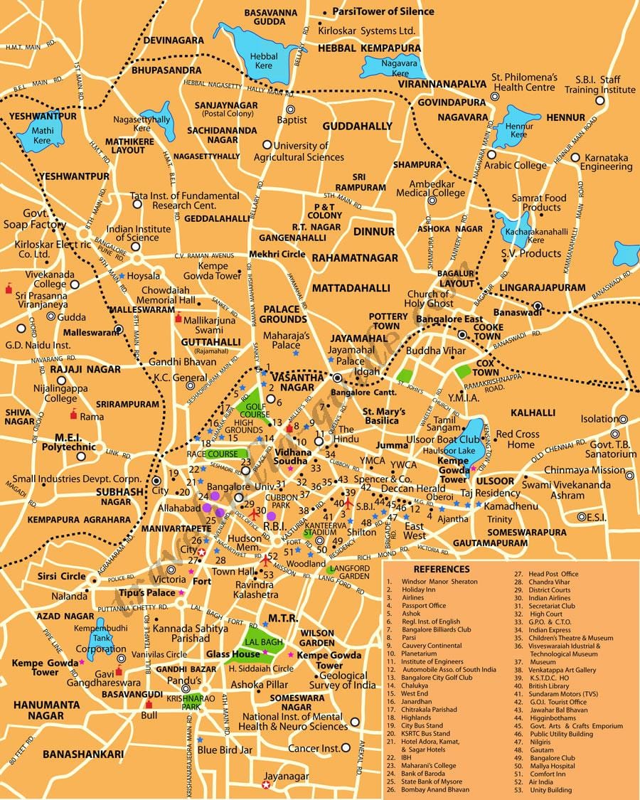 Bangalore op kaart