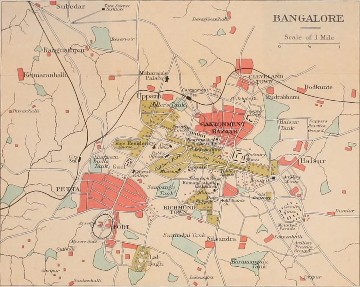 Bangalore oude kaart